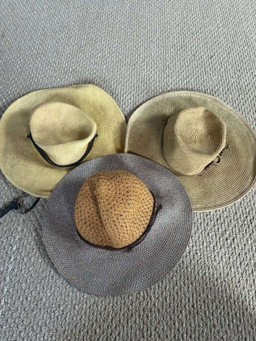 3 Straw Hat bundle San Deigo Hat Company Sun N Sand